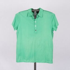 Polo Golf Ralph Lauren Women's Tailor Fit Top SZ LARGE Green Classic Resortwear